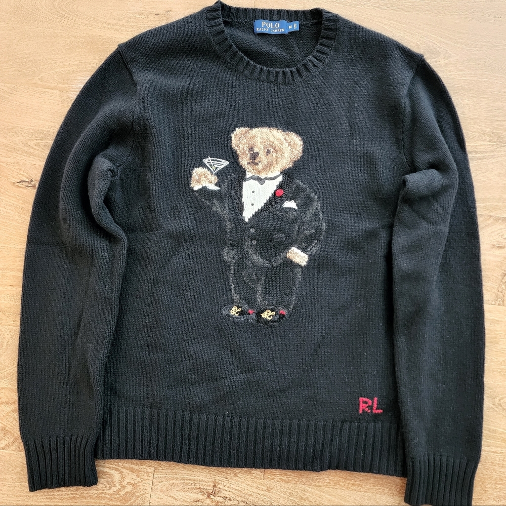 Polo Ralph Lauren Polo Bear Sweater Size M Black